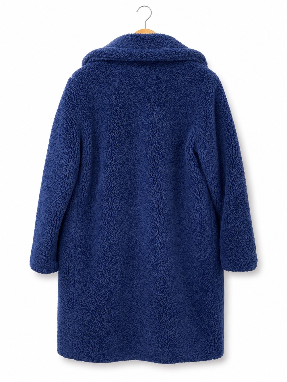 GAP Navy Teddy Coat Women’s Medium | Oversized Sherpa Fleece Cozy Winter Coat - Picture 3 of 12